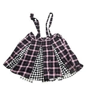 Torrid Disney Minnie Mouse Mini Skirtall Suspender Skirt Size 1‎ Pink Black